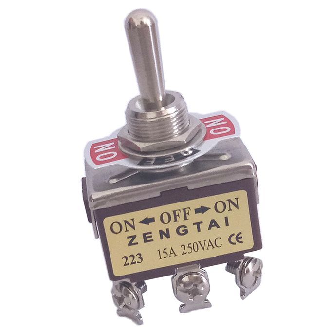 AC 250V 15A ONOFFON 3 Position 3PDT Momentary Toggle Switch