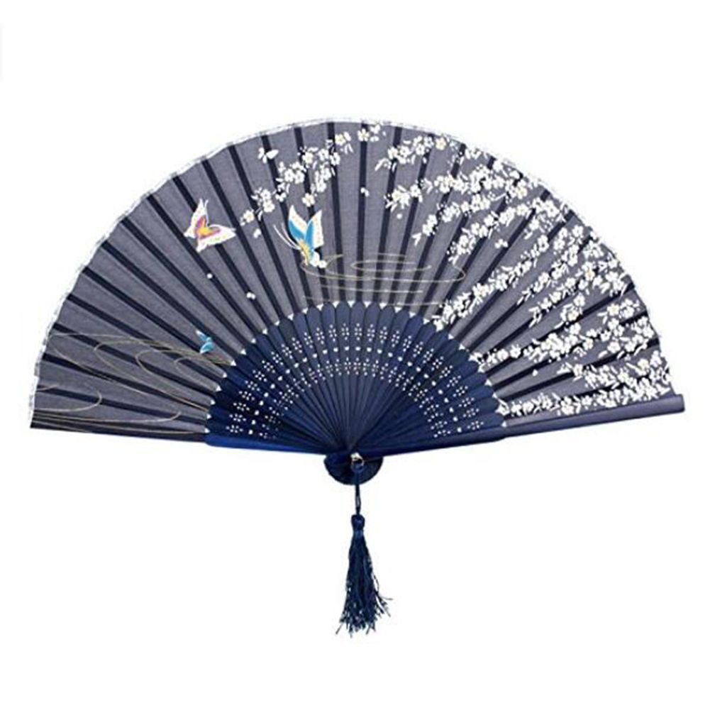 Wedding Fan Cherry Summer Fan Japanese Dance Colorful Vintage Blossom Chinese Folding Silk Bamboo Decoration Party Held Hand