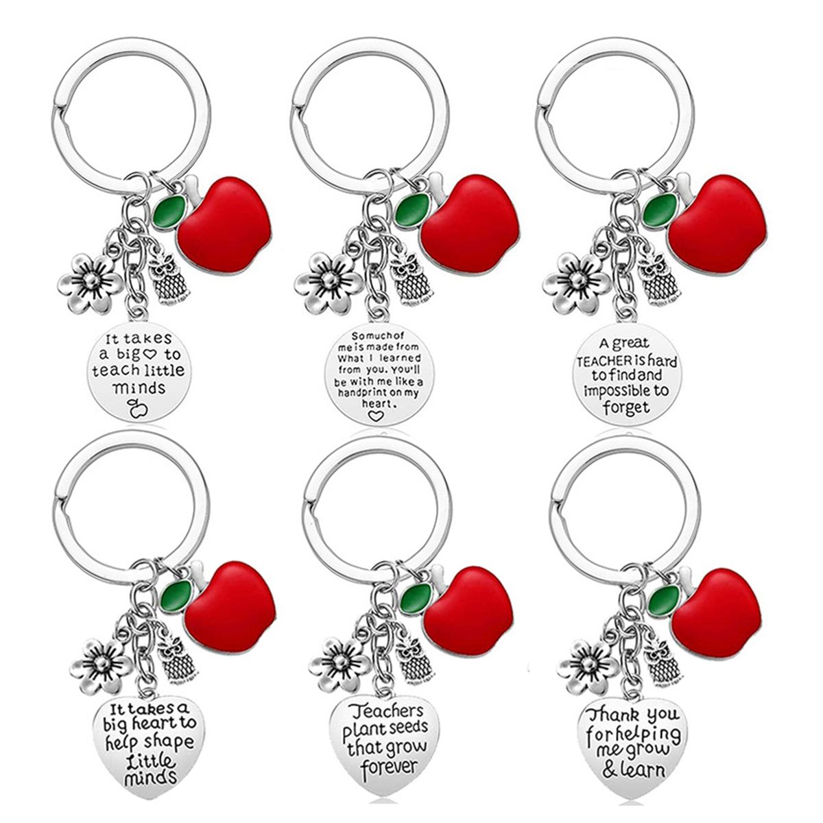 Pendant Key Finder Lovely Glossy Surface Pendant Keychain 6pcs