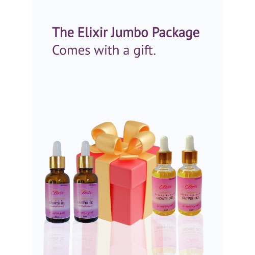 Elixir Jumbo Package - 2 Essential Oil Blends + 2 Clove & Ginger Oils & 1 Free Hairbrush