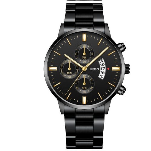 Men's Unisex Analog Quartz Watch - Black