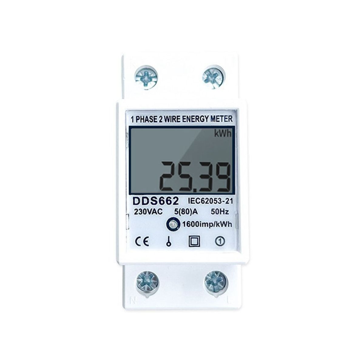 Din Rail Digital Single Phase Reset Zero Energy Meter AC 220V Kwh Voltage Current Power Consumption Meter B