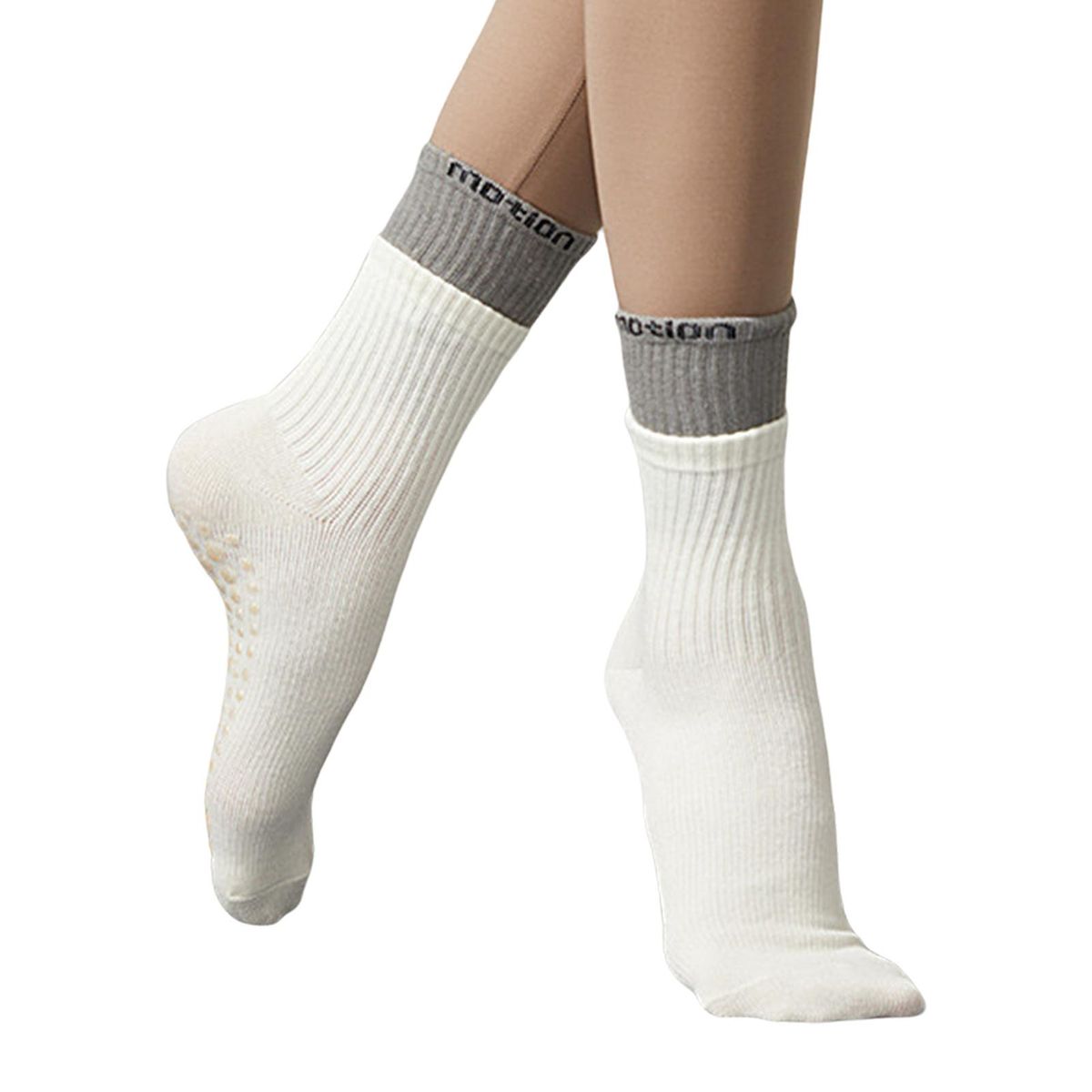 1 Pair Yoga Socks Professional Pilates Sports Stockings White Grey