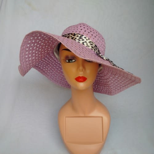 Net Beach Hat For Women - Mauve