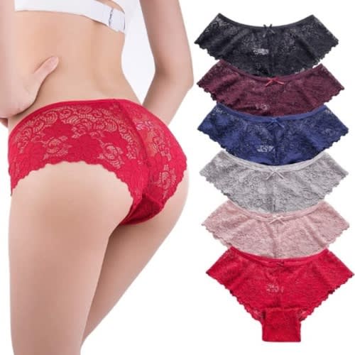 Women Lace Panties - 6 Pieces - Multicolor