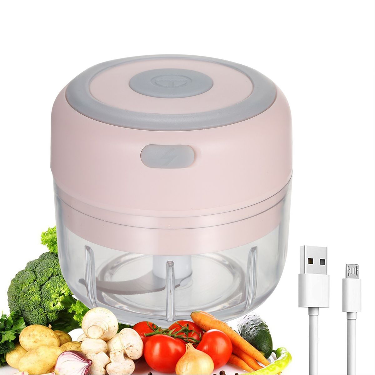 Electric Mini Garlic Chopper Food Slicer Portable Garlic