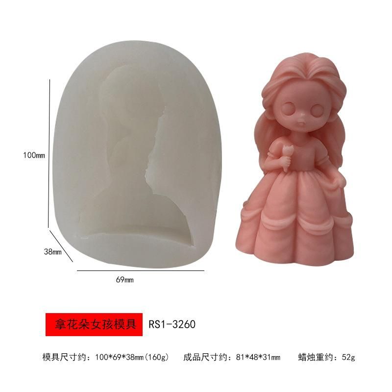 Princess girl candle silicone mold diy aromatherapy plaster doll drops of glue ornaments