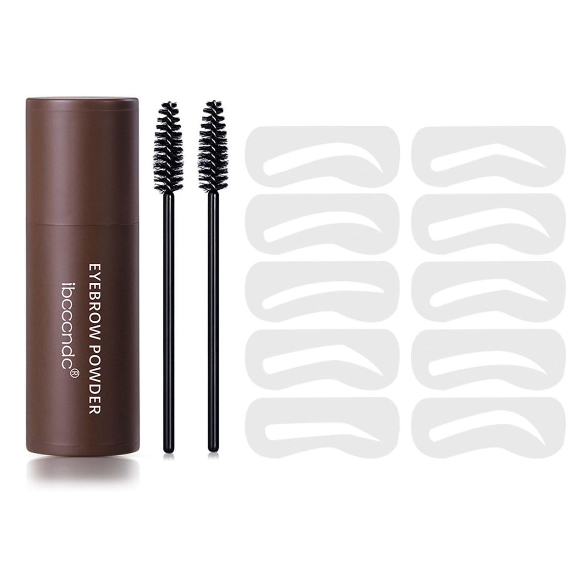 ibcccndc Eyebrow Stamp Stencil Kit Eyebrow Powder Stick Hairline Powder Dark Brown Seal Shadow Powder