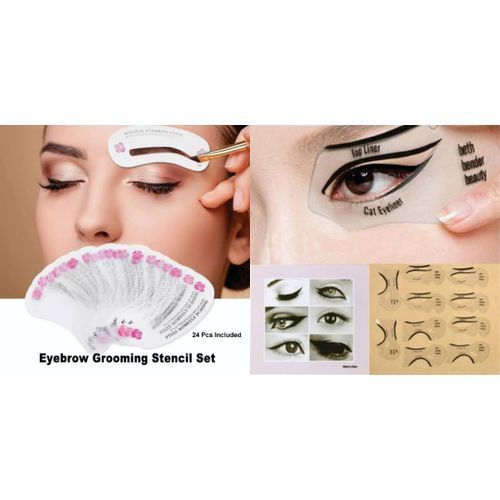48 Styles Reuseable Eyebrow Shaping Stencils