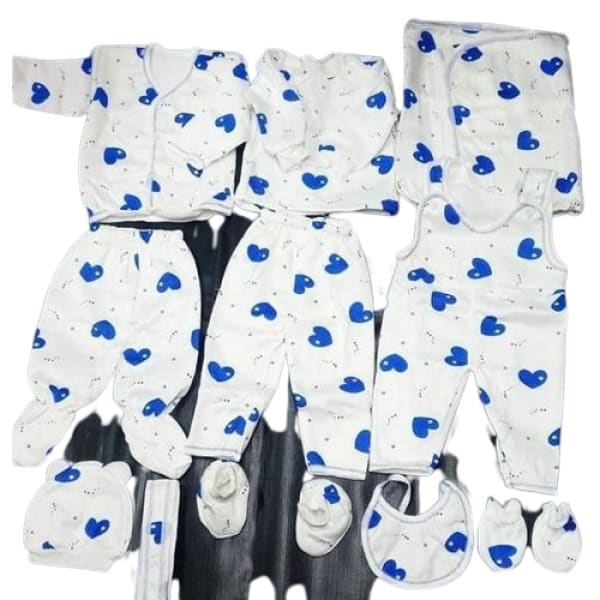 11pieces Newborn Overall Sleepsuit,flannel,bib,cap For Boys