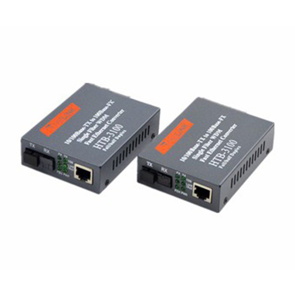2pcs HTB-3100 Fiber Optic Transceiver 25km Transmission Fiber Media Converter