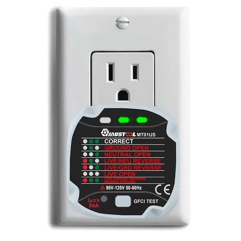 2PCS MUSTOOL MT01US Socket Tester Leakage Switch Live Wire