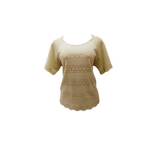 Cut Out Design Short Sleeve  Blouse