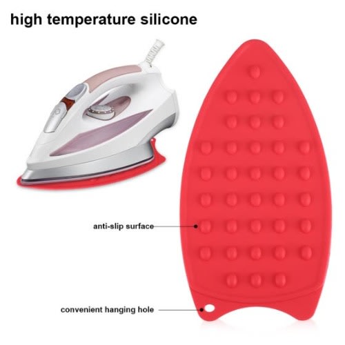 Heat Resistant Silicone Iron Mat Protection - Ironing Rest Pad - Red