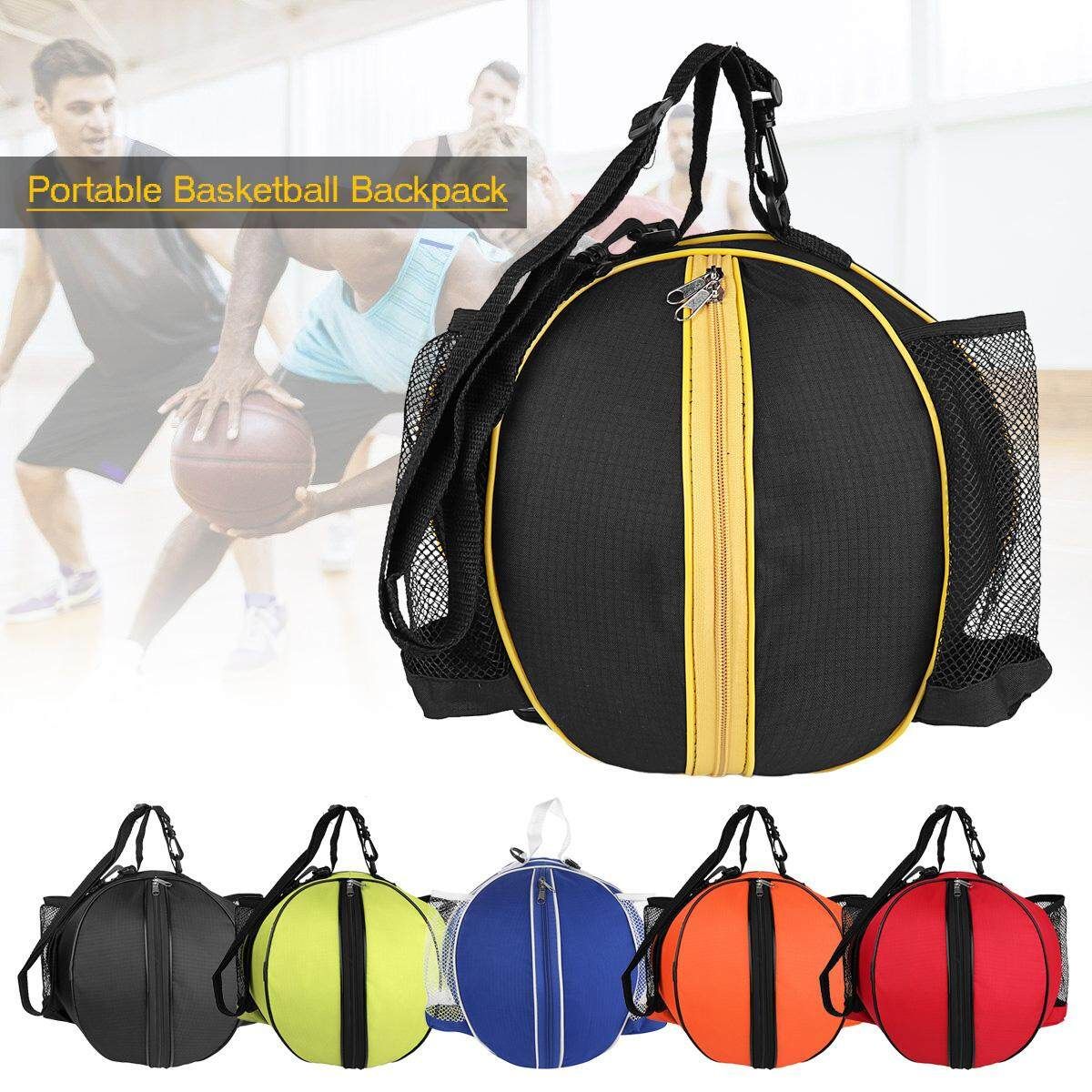Portable Basketball Backpack Water Bottle Ball Pack Soccer Sports Bags Kids Football Kits Waterproof Volleyball Basketball Bag Yellow