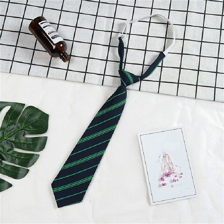 Tie Clip Lattice Stripe Pattern Cotton Short Rubber Band Bow Tie