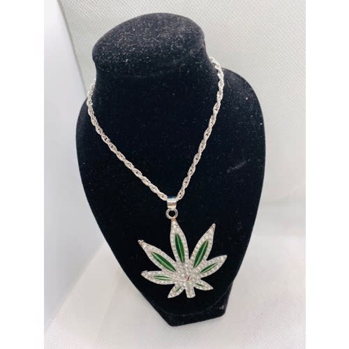 Leaf Pendant Necklace - Silver