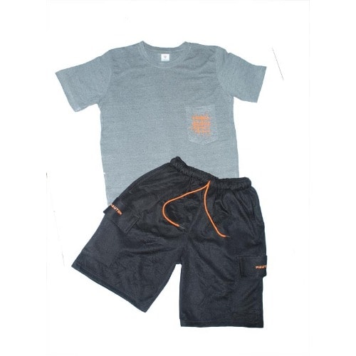 Optimus Prime Pocket Tshirt & Cargo Short Set - Black Grey & Orange