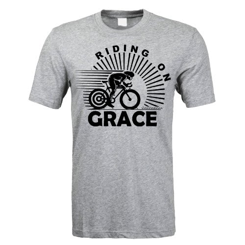 Riding On Grace Print Tshirt - Grey