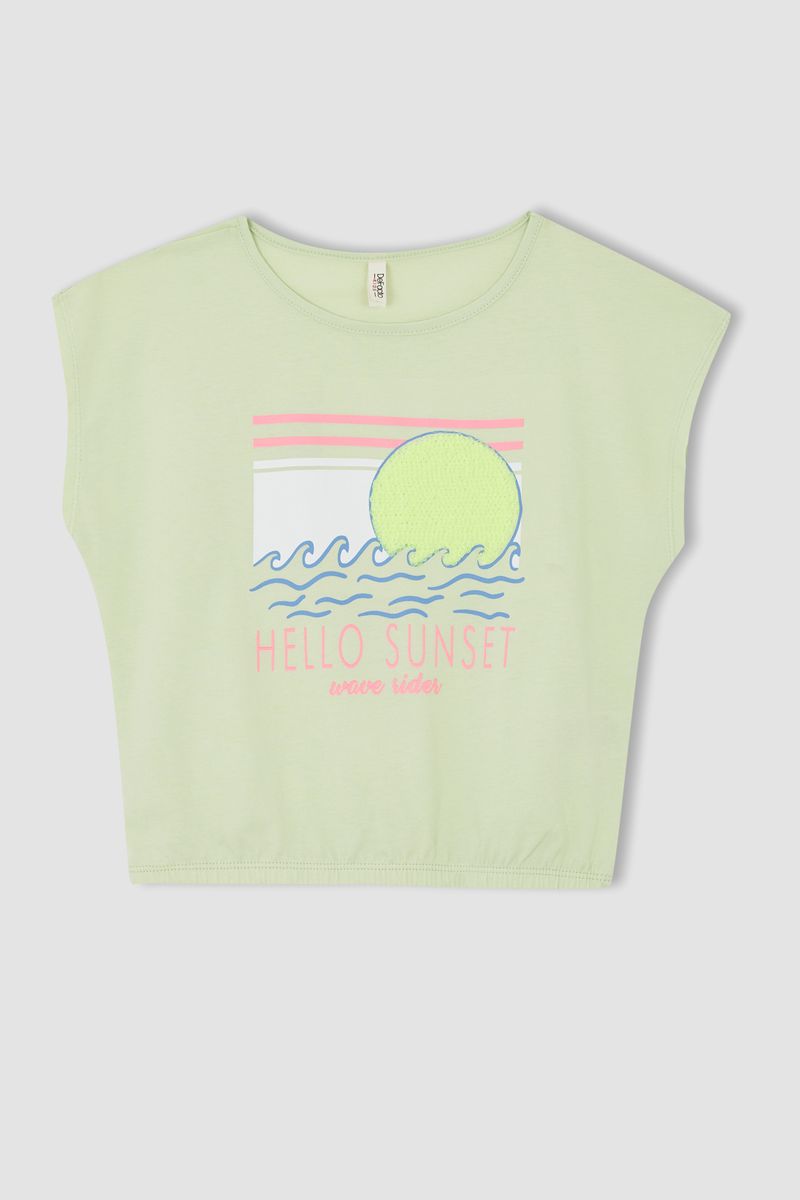 Girl REGULAR FIT Knitted Short Sleeve Body Turquoise