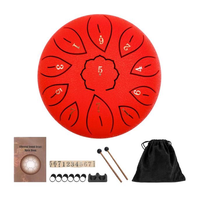 Steel Tongue Drum Handpan Standard C Key 11 Notes Red