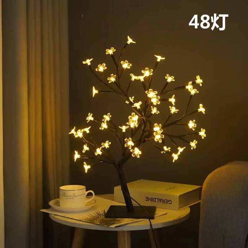 LED Cherry Blossom Tree Light USB Switch Plug Creative