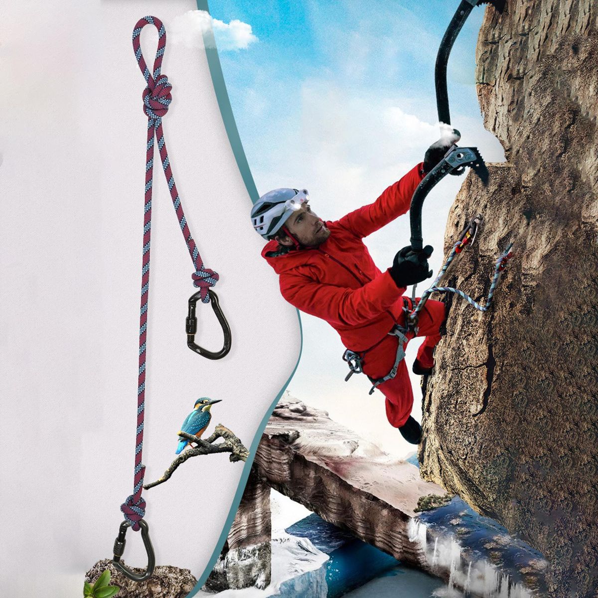 Safety Lanyard Climbing Harness Scaffolding Sling Belt Black Lock