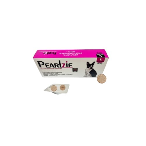 PearlZie Fluralaner Chewable Tick Tablets 250mg 4.5-10kg Small Breed