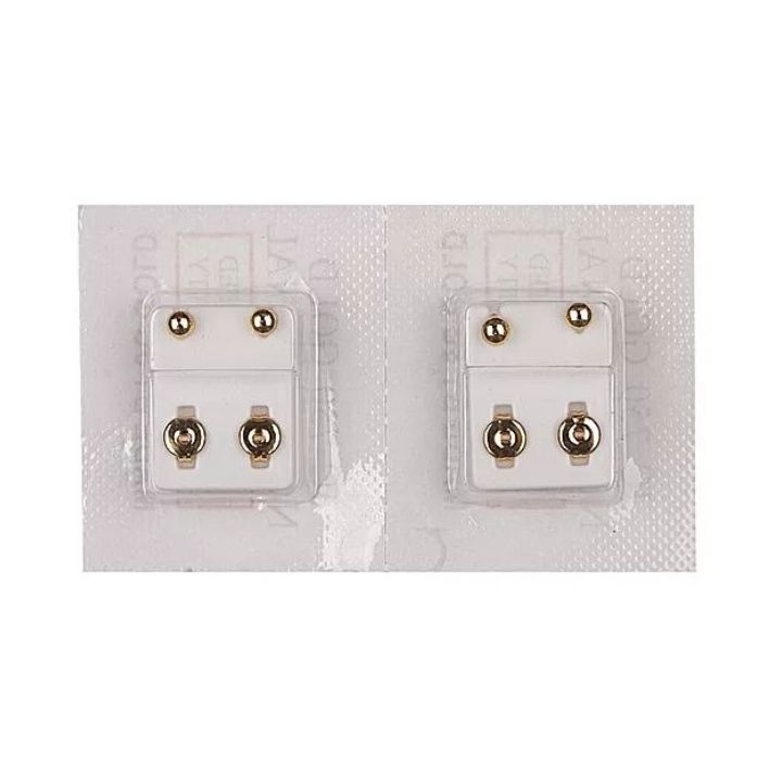 Gold Stud Earring For New Born Baby & Adult &times; 2 Pairs