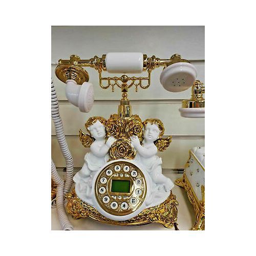 3D ITALIAN STYLE TELEPHONE ROMANY CHERUB ANGEL GOLD ORNAMENT