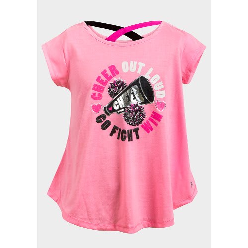 Girls Flared Printed Top with Cross Back Details