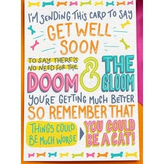 Scoff Paper Get Well Soon Card For Dog