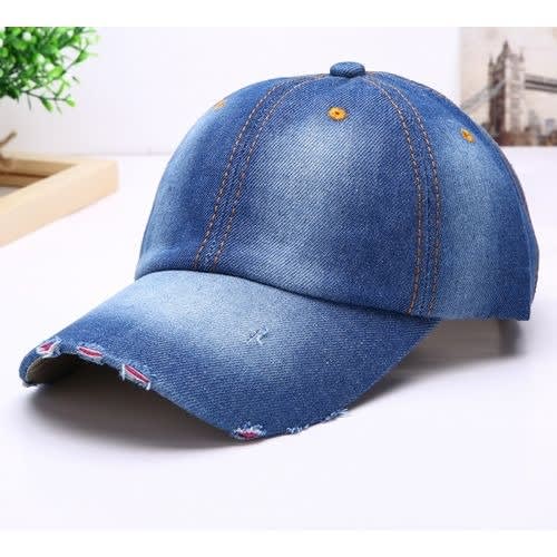Jeans Baseball Face Cap - Blue