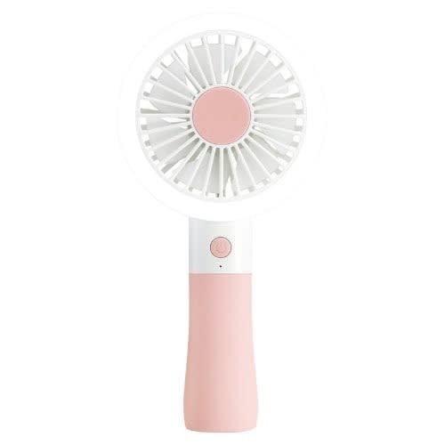 Portable Hand-held Usb Rechargeable Fan With Makeup Light