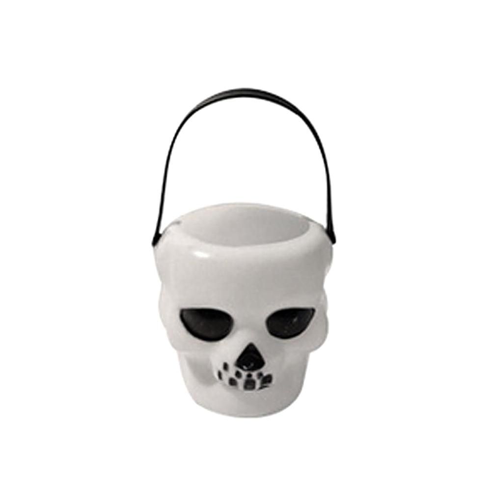 Halloween Decor Witch Cauldron Portable Skull Candy Kettles