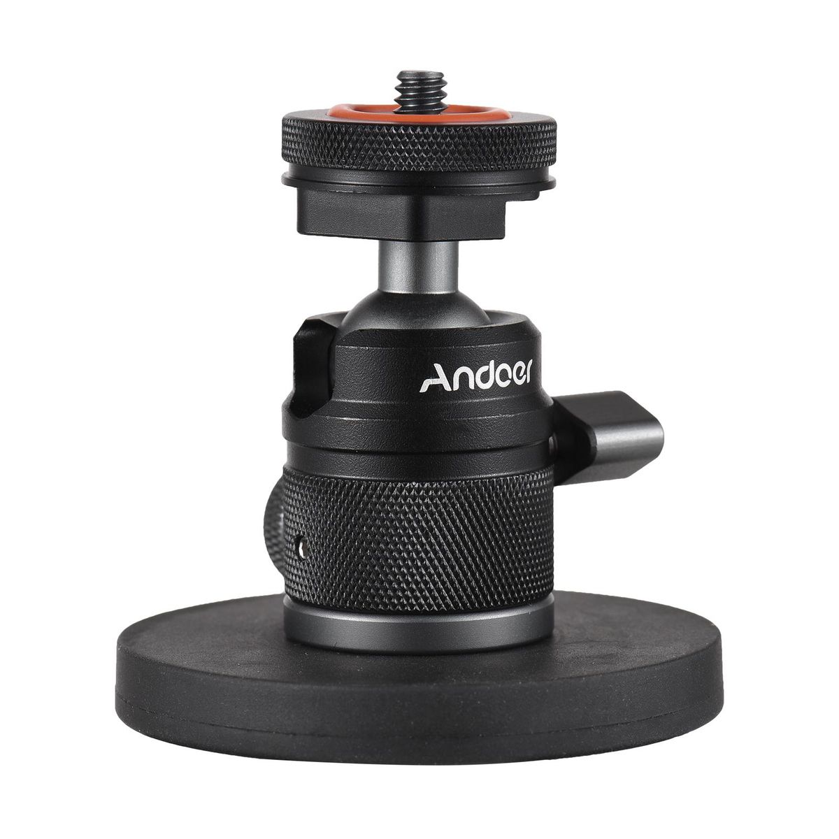 Andoer Mini Dual Use Ball Head Ballhead Adapter 1/4 Inch Screw & Cold Shoe Connection 360&deg; Rotatable Aluminum Alloy with Large Magnetic Base 350g Load Capacity Replacement for Sports Camera Digital Camera Smartphone