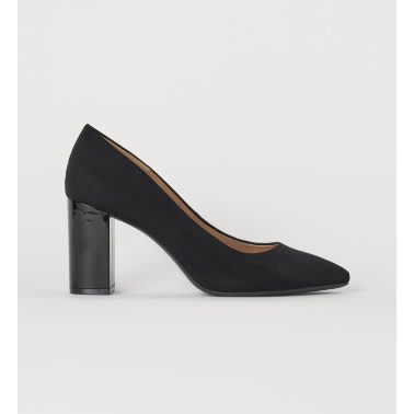 Block Heeled Pumps - Black