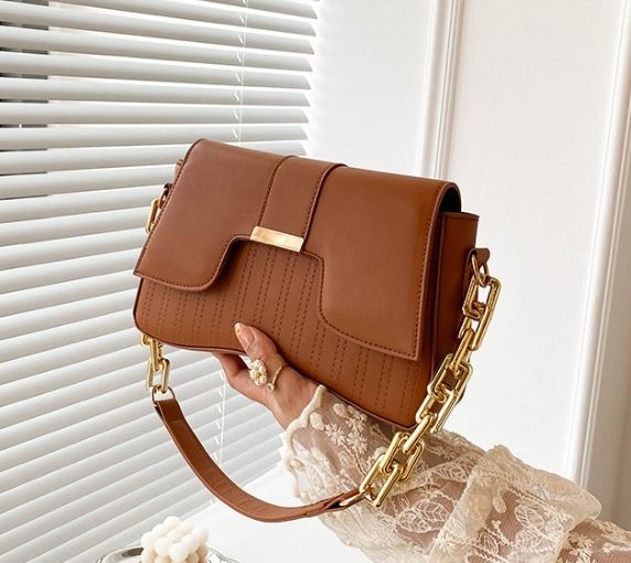 Sleek Ladies Quality Handbag- Brown