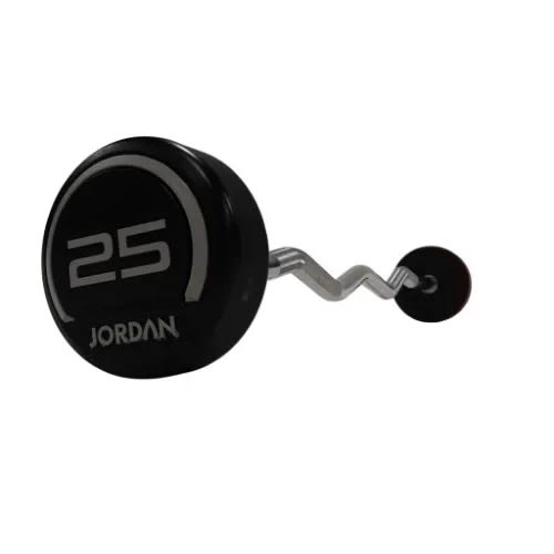 Fixed Olympic Zig Zag Rubber Barbell - 25kg