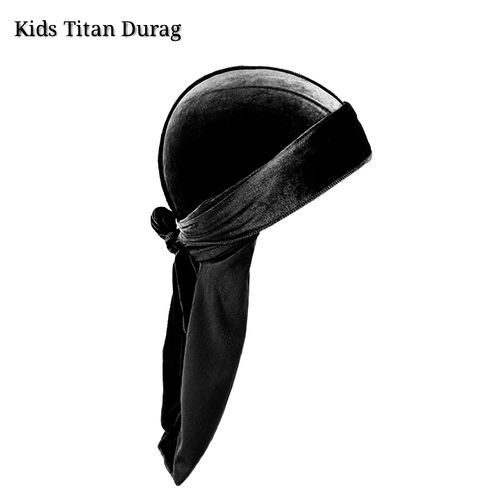 New Kids Plain Black VelvetTitan Durag