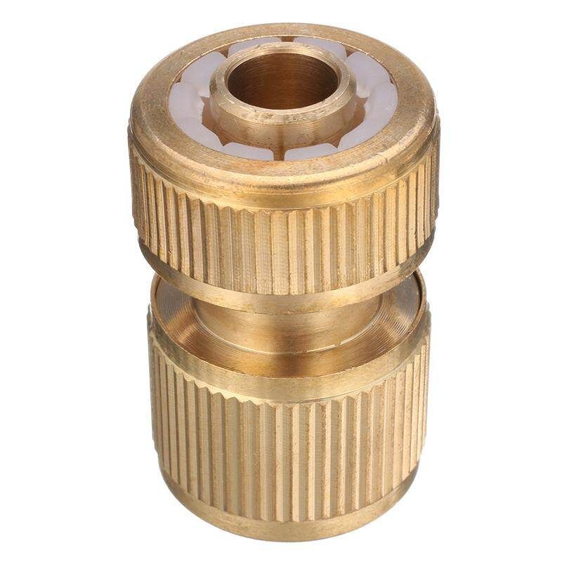 1/2 Inch Brass Water Tap Hose Pipe Connector Quick Hose Coupler Adapter With Water Stop