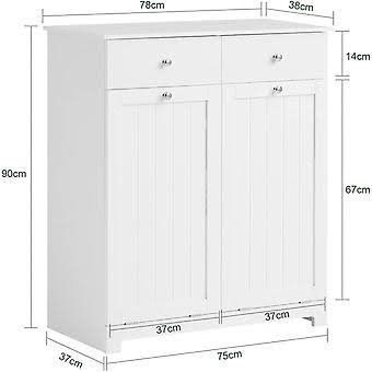 Sobuy Laundry Hamper Cabinet With Removable Basket