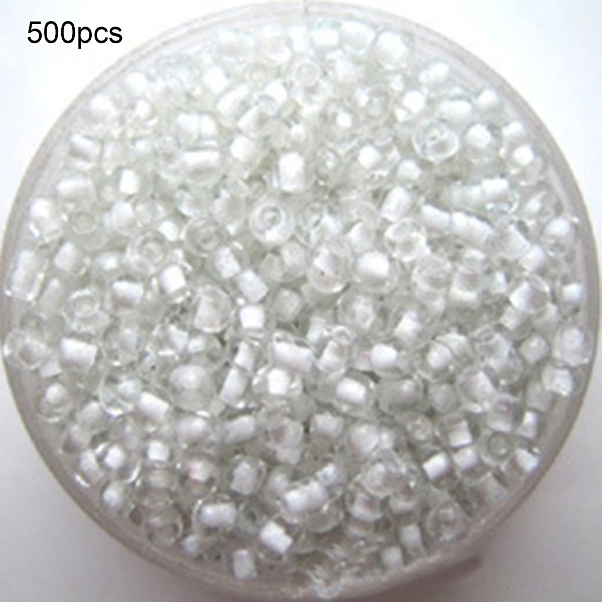 500Pcs 2mm Round Glass Seed Beads For DIY Bracelet-White