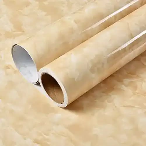 Self Adhesive Marble Designed Wallpaper - Golden Brown