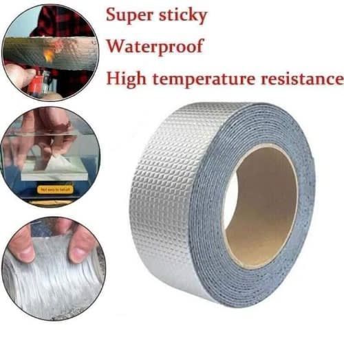 Strong Aluminium Foil Butyl Rubber Tape Floor Roof Waterproof Adhesive Sealer Silver.
