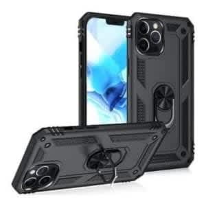 Rugged Iphone 12 Pro Max Case - Military Kickstand Series - Black