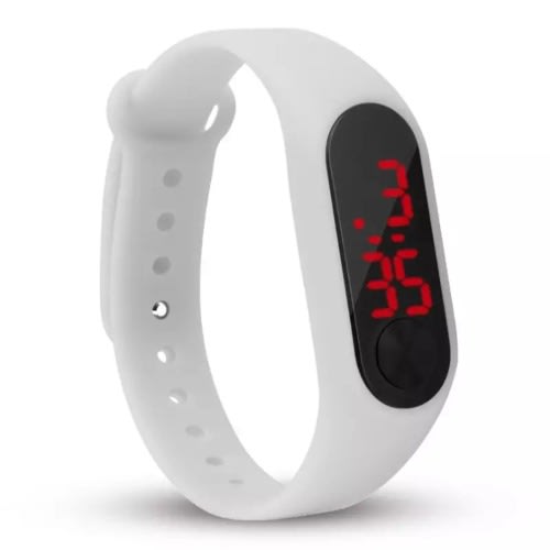 Silicone Unisex Led Watch - White