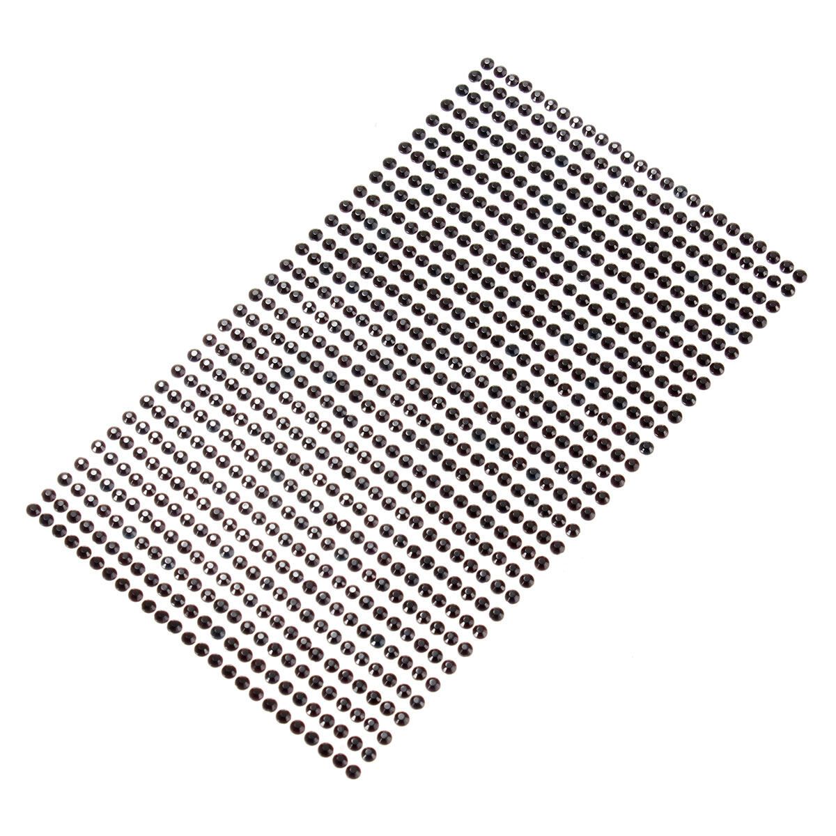 3-6mm Self Adhesive Stick On Rhinestones Sticker Crystals Diamante Gem Car Black