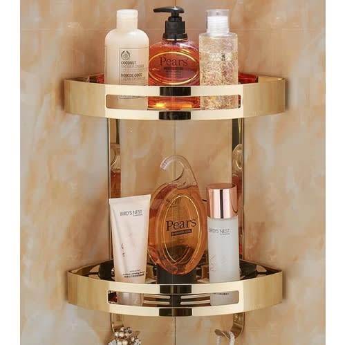Bathroom Corner Shelf- Gold