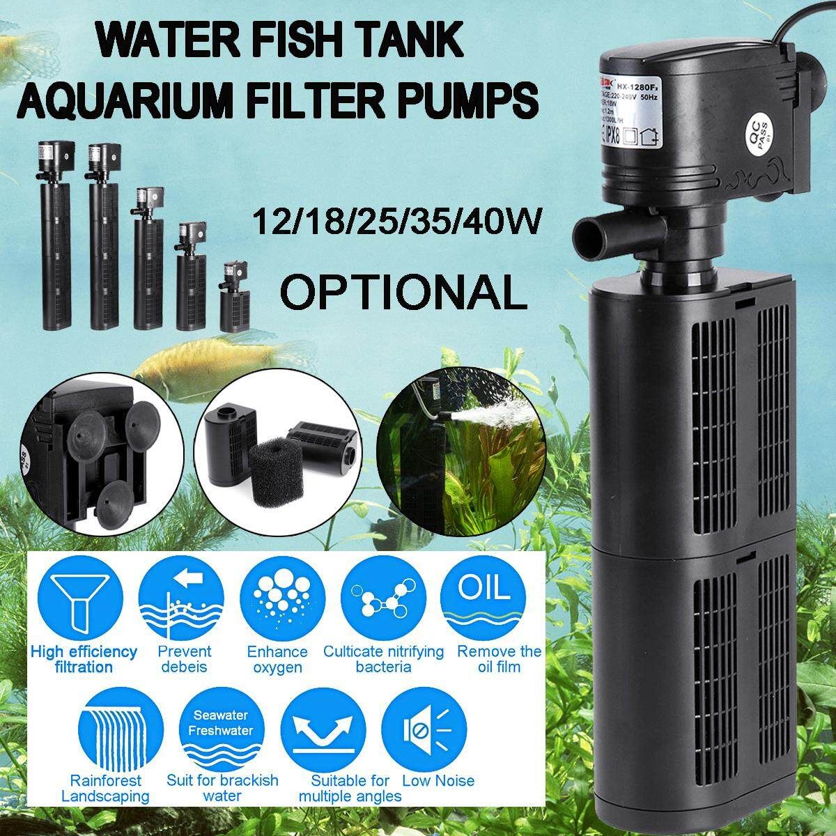 3 In 1 Aquarium Filter Pump Submersible Fish Tank Oxygen Water Purifier 1000 L/H HX-1180F2